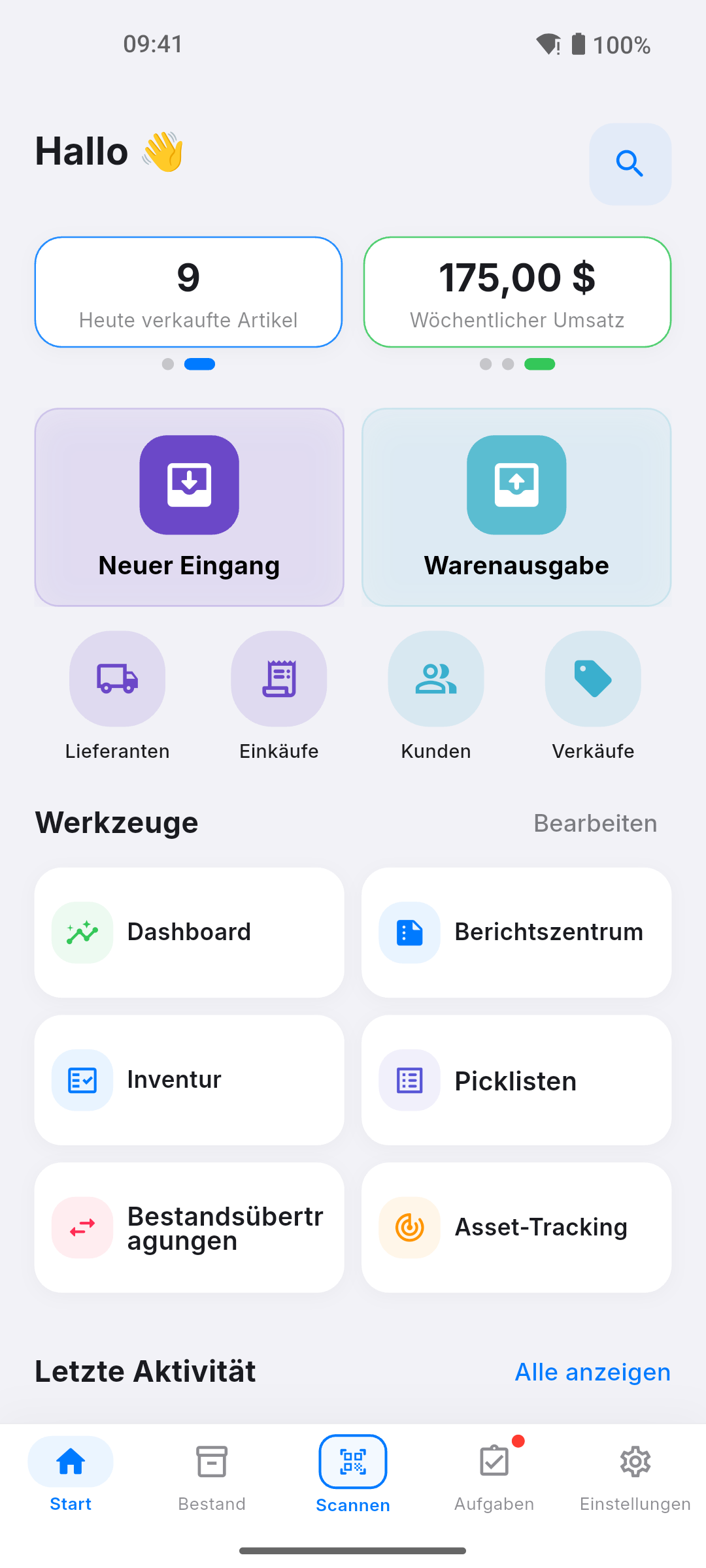 Pikly-Inventarübersichtsbildschirm