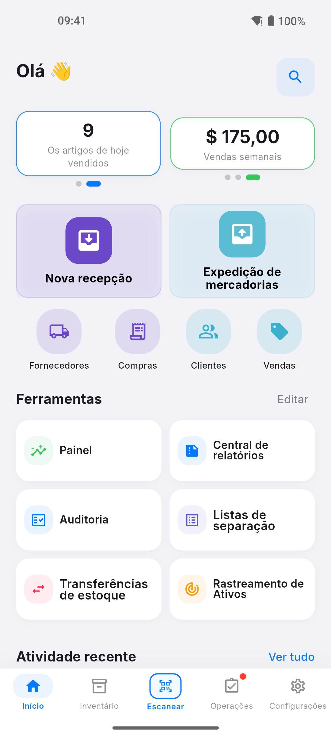 Tela de visão geral do inventário Pikly