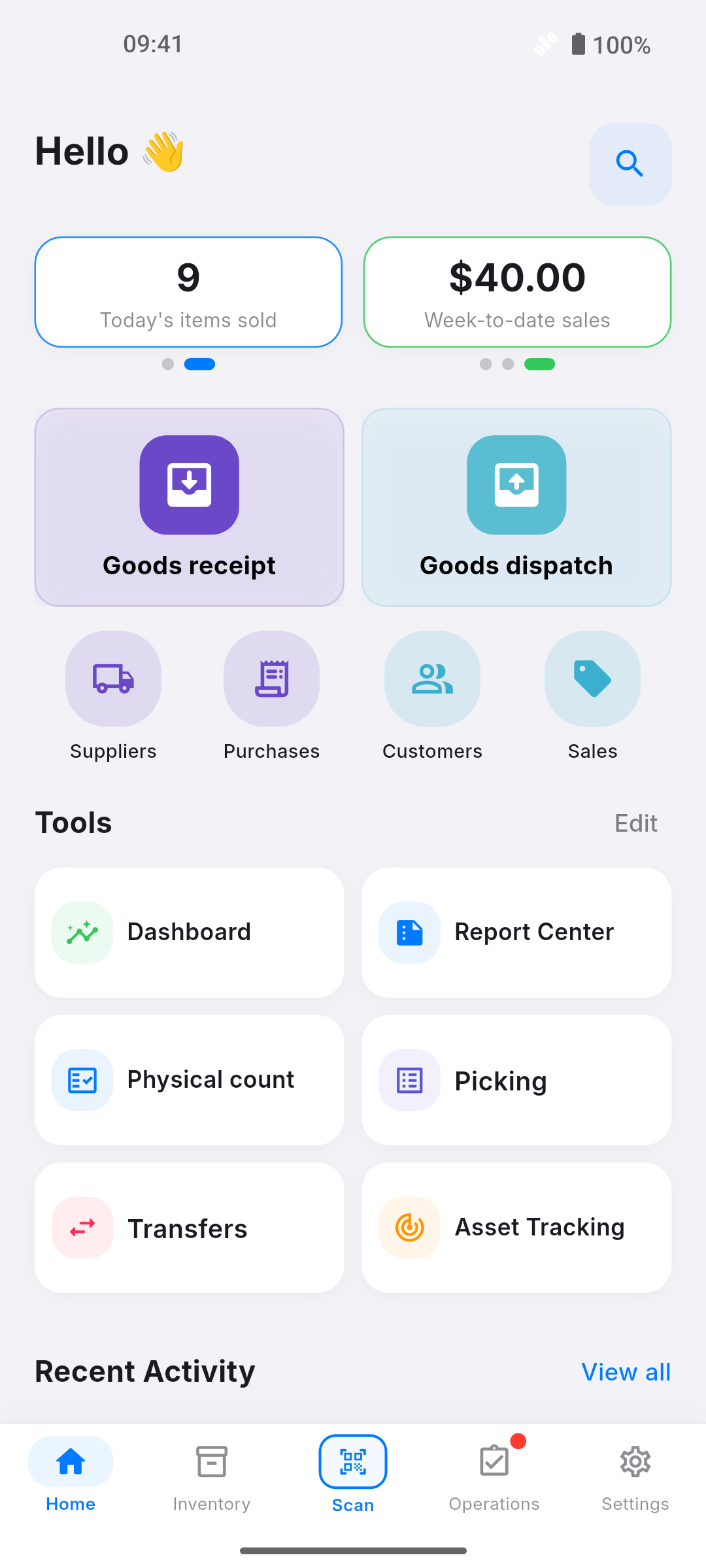 Pikly inventory overview screen