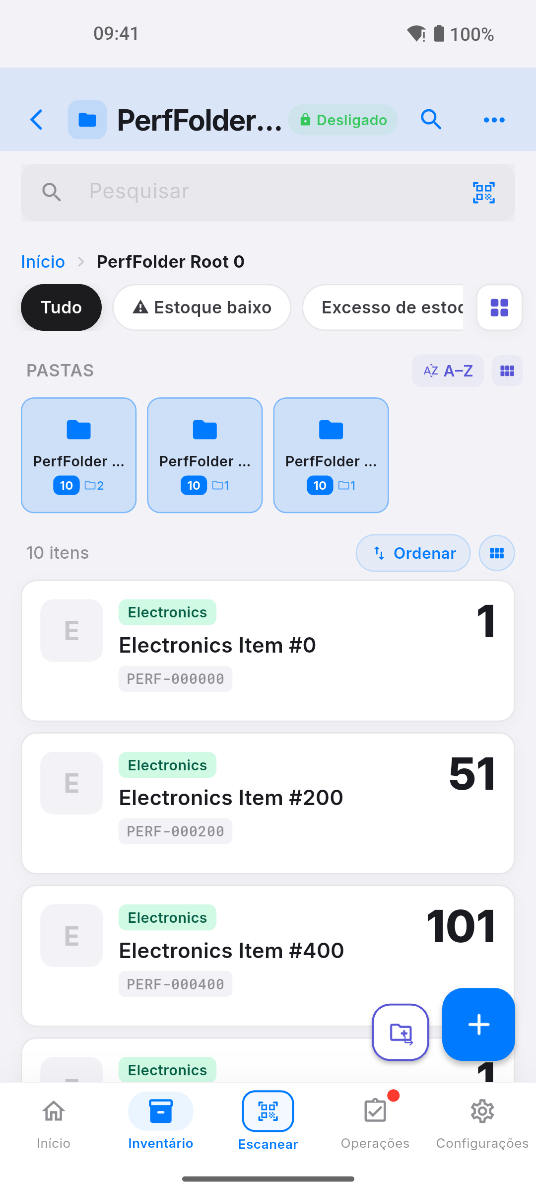 Tela de inventário pikly
